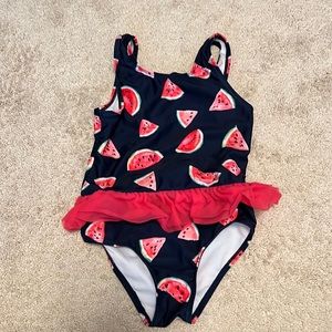 Snapperock Navy watermelon girl’s bathing suit
